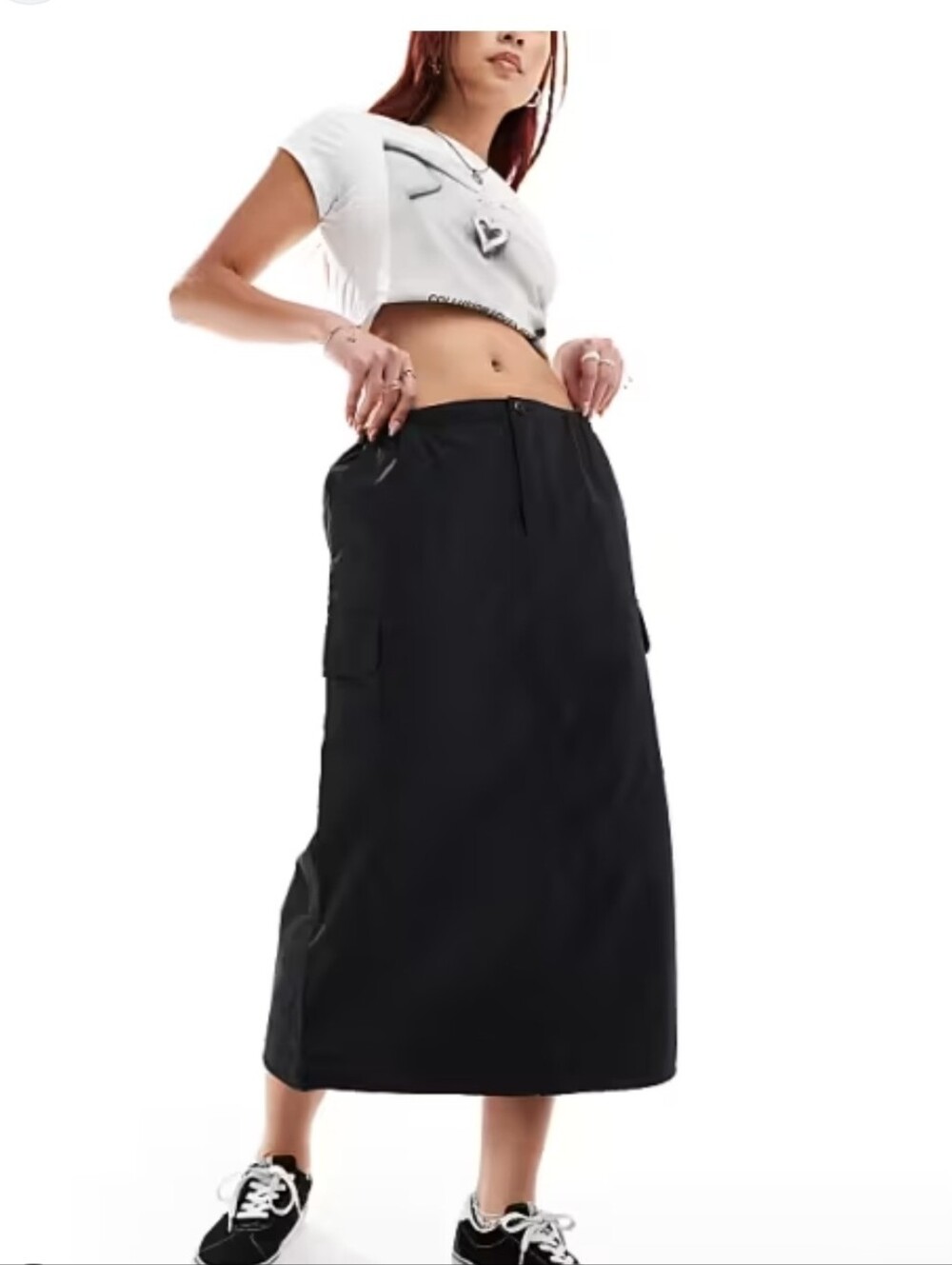 Vans Riley Parachute Cargo Maxi Skirt M Black Utility Streetwear Y2K Skater NWT